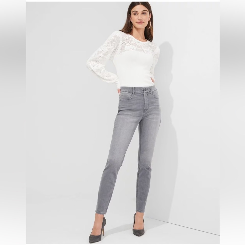 White House Black Market Gray Skinny Jeans